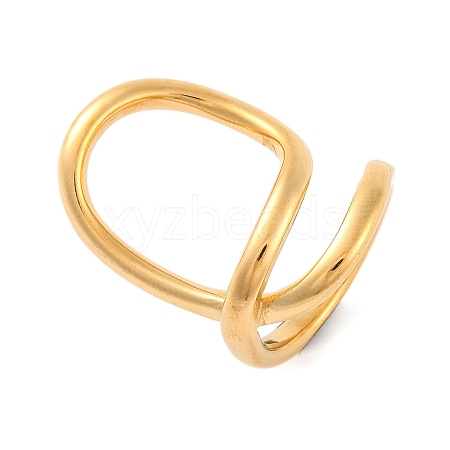 Ion Plating(IP) 304 Stainless Steel Cuff Finger Rings for Women RJEW-S414-61B-G-1