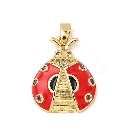 Brass Micro Pave Cubic Zirconia & Enamel Pendants KK-F917-04B-01-1