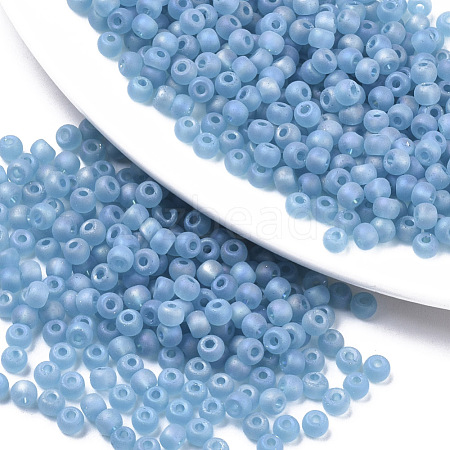 Frosted Colours Glass Beads SEED-S040-02A-02-1