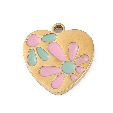 304 Stainless Steel Enamel Charms STAS-I325-042G-1