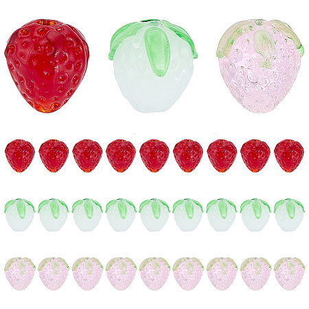 30Pcs 3 Styles Handmade Lampwork Beads LAMP-PH0001-46-1