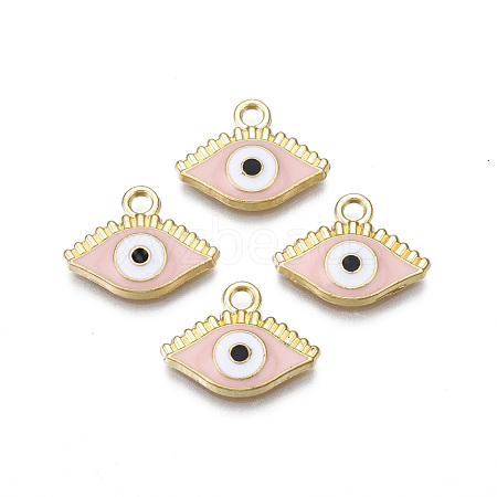 Light Gold Plated Alloy Enamel Pendants ENAM-T009-87D-01-1