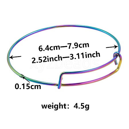 Adjustable Expandable 304 Stainless Steel Bangles for Women UK8854-5-1