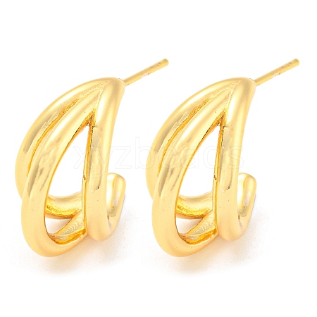 Rack Plating Brass Stud Earrings EJEW-A028-39G-1