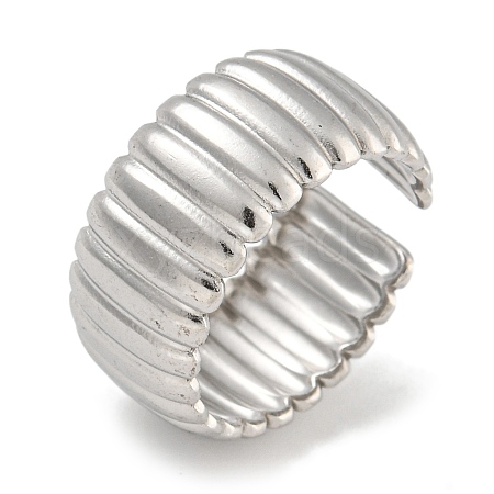 304 Stainless Steel Open Cuff Ring for Women RJEW-U014-05P-1