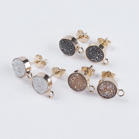 Brass Stud Earring Findings KK-E748-B-LG-1