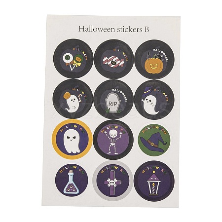 Halloween Theme Plastic Stickers STIC-C009-01A-1