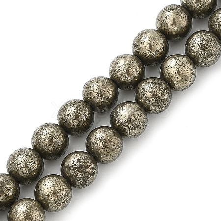 Natural Pyrite Beads Strands G-A250-A01-02-1