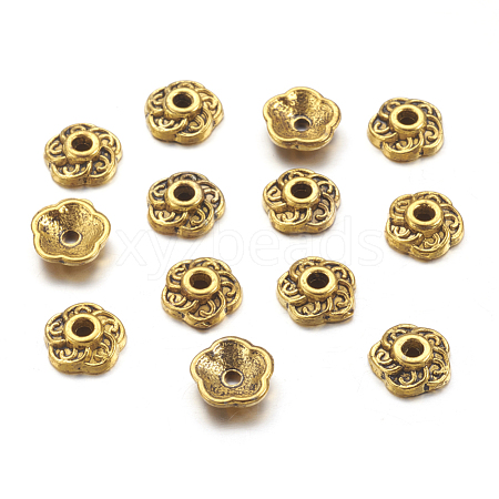 Tibetan Style Alloy Bead Caps GLF0459Y-NF-1