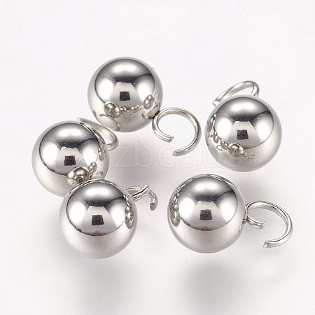 Tarnish Resistant 202 Stainless Steel Sphere Charms STAS-P148-06P-1