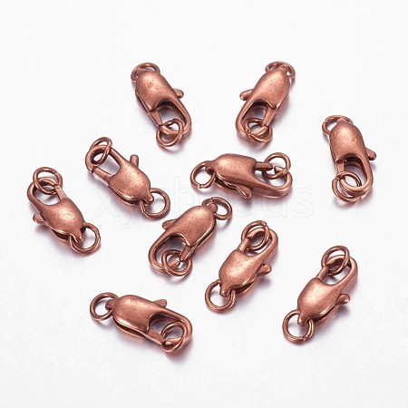 Brass Lobster Claw Clasps X-KK-KK802-R-NR-1