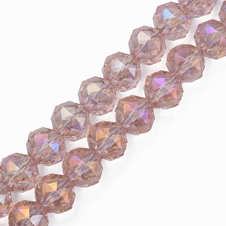 Electroplate Transparent Glass Beads Strands EGLA-N002-34B-C02-1