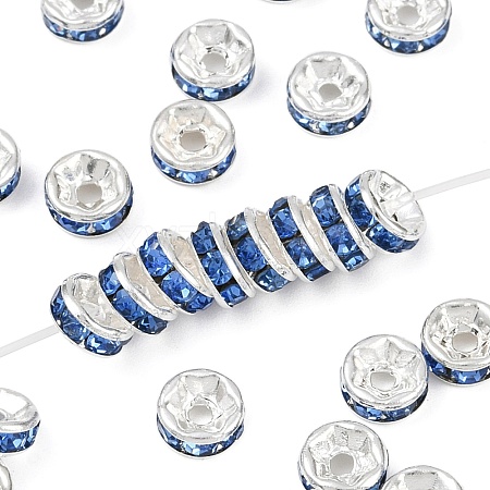 Brass Grade A Rhinestone Spacer Beads RSB036NF-14-1