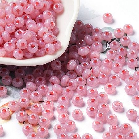 Imitation Jade Glass Seed Beads SEED-Z001-A-A12-1