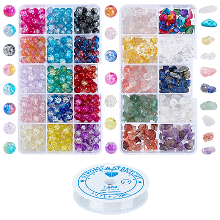 AHANDMAKER 2 Sets 2 Style Natural & Synthetic Gemstone & Shell Beads DIY-GA0002-26-1