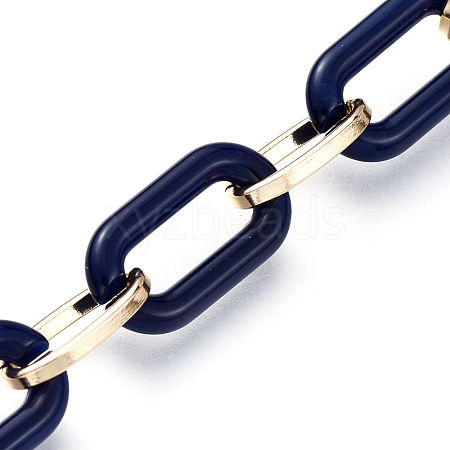 Handmade Acrylic & Aluminium Cable Chains AJEW-JB00559-02-1