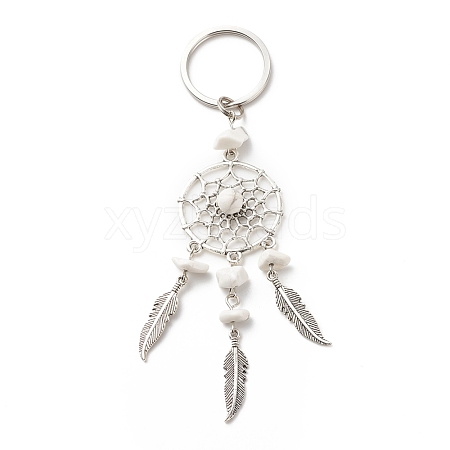 Natural Howlite Keychain KEYC-JKC00346-06-1