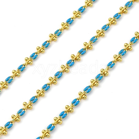 Brass Enamel Link Chains CHC-L050-07G-11-1