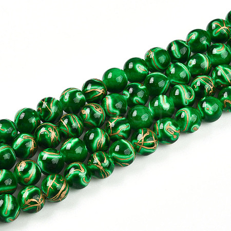 Baking Paint Glass Beads Strands DGLA-N010-10mm-04-1