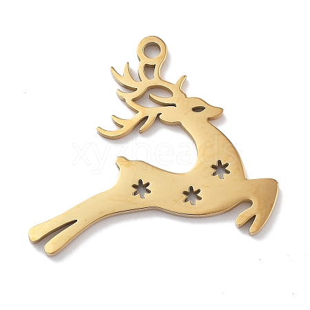 Christmas Theme 304 Stainless Steel Pendants STAS-R003-04G-06-1