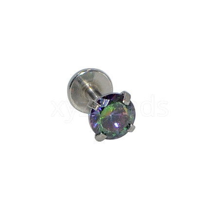 304 Stainless Steel Colorful Synthetic Opal Threadless Labrets For Women Men WGF4990-41-1