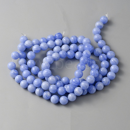 Natural Dyed Blue Lace Agate Beads Strands G-WH0016-42B-1