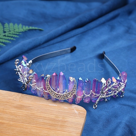 Electroplated Quartz Crystal Hair Bands PW-WG374A4-05-1