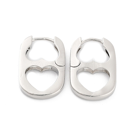 Heart Rack Plating Brass Hoop Earrings for Women KK-Z038-20P-1