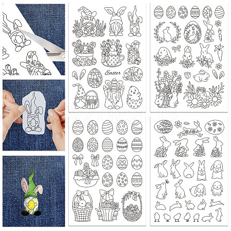 4 Sheets 11.6x8.2 Inch Stick and Stitch Embroidery Patterns DIY-WH0455-054-1