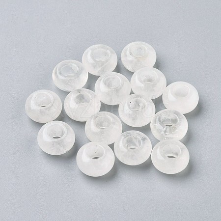 Natural Quartz Crystal European Beads G-G740-14x8mm-25-1