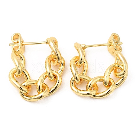 Rack Plating Brass Chain Ear Studs for Women EJEW-Q770-15G-1