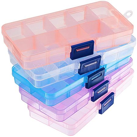 Rectangle Plastic Bead Storage Containers CON-PH0001-14-WH-1
