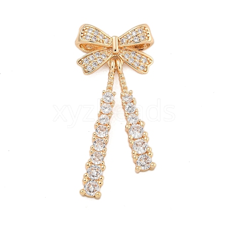 Rack Plating Brass Micro Pave Cubic Zirconia Pendants KK-F876-28KCG-1