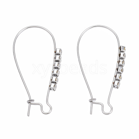 304 Stainless Steel Hoop Earrings Findings Kidney Ear Wires STAS-N092-138A-01-1