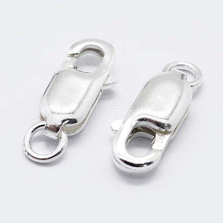 925 Sterling Silver Lobster Claw Clasps STER-K167-075D-S-1