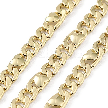 Rack Plating Brass Figaro Chains CHC-F018-09G-06-1