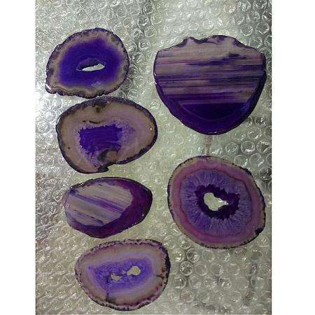 Natural Agate Slices Big Pendants G-E022-8-1