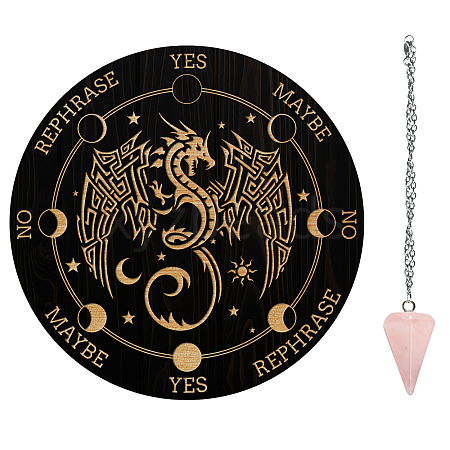 AHADEMAKER 1Pc Cone/Spike/Pendulum Natural Rose Quartz Stone Pendants DIY-GA0004-32A-1