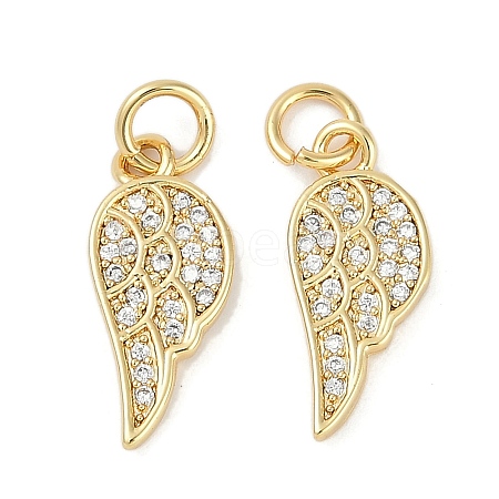 Rack Plating Brass Micro Pave Cubic Zirconia Pendants KK-H509-07G-1