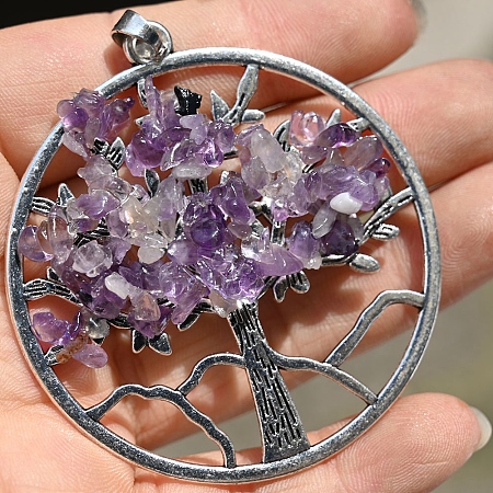 Natural Amethyst Pendants PW-WGAD641-02-1