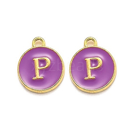 Golden Plated Alloy Enamel Charms ENAM-Q437-12P-1