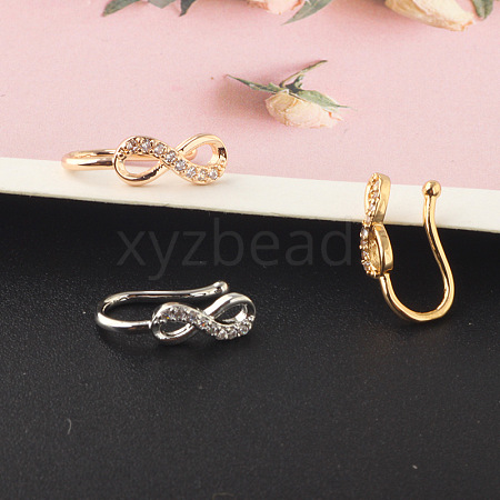 304 Stainless Steel Micro Pave Clear Cubic Zirconia Clip on Nose Rings WGD6E17-11-1