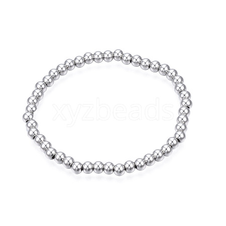 Non-Tarnish 201 Stainless Steel Round Beaded Stretch Bracelet for Men Women BJEW-N017-163A-01-1