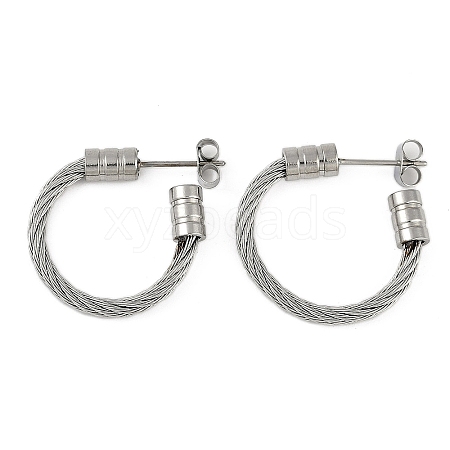 304 Stainless Steel Twist Stud Earrings for Women EJEW-M023-04P-1