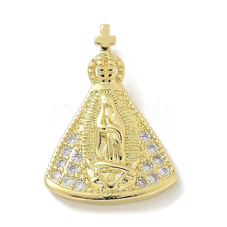 Brass Micro Pave Clear Cubic Zirconia Pendants KK-M300-12G-01-1