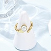 304 Stainless Steel Glass Cuff Open Rings RJEW-P177-02A-G-1