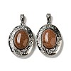 Synthetic Goldstone Locket Pendants G-C104-04B-P-1