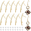 BENECREAT 16Pcs Brass Stud Earring Findings KK-BC0008-35-1