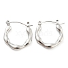 Non-Tarnish Wave Ring 304 Stainless Steel Hoop Earrings for Women EJEW-C067-11P-1