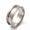 201 Stainless Steel Grooved Finger Ring Settings STAS-P323-10P-1